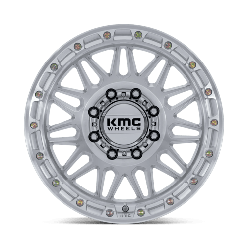 KMC KM555 ATTACK Gloss Silver W/ Machined Face 18x9 0 8x165.1mm 125.1mm