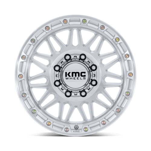 KMC KM555 ATTACK Gloss Silver W/ Machined Face 18x9 0 8x180mm 124.2mm