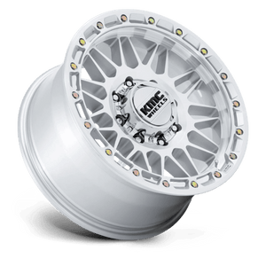 KMC KM555 ATTACK Gloss Silver W/ Machined Face 18x9 +18 8x180mm 124.2mm