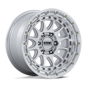 KMC KM556 CRUX Gloss Silver W/ Machined Face 17x8.5 +25 5x127mm 71.5mm - Wheelwiz