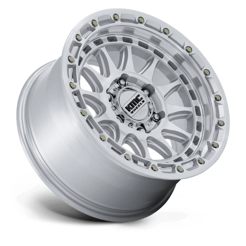 KMC KM556 CRUX Gloss Silver W/ Machined Face 17x8.5 +25 5x127mm 71.5mm - Wheelwiz