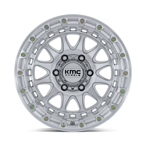 KMC KM556 CRUX Gloss Silver W/ Machined Face 17x8.5 0 6x139.7mm 106.1mm - Wheelwiz