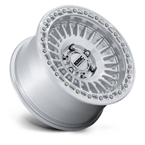 KMC KM559 NEXUS Gloss Silver W/ Machined Face 17x8.5 +25 5x127mm 71.5mm - Wheelwiz