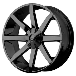 KMC KM651 SLIDE Gloss Black 22x9.5 +38 5x114.3|5x127mm 72.6mm - WheelWiz