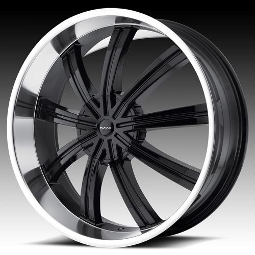 KMC KM672 WIDOW Gloss Black W/ Machined Face 22x9.5 +15 5x115|5x139.7mm 77.8mm - Wheelwiz