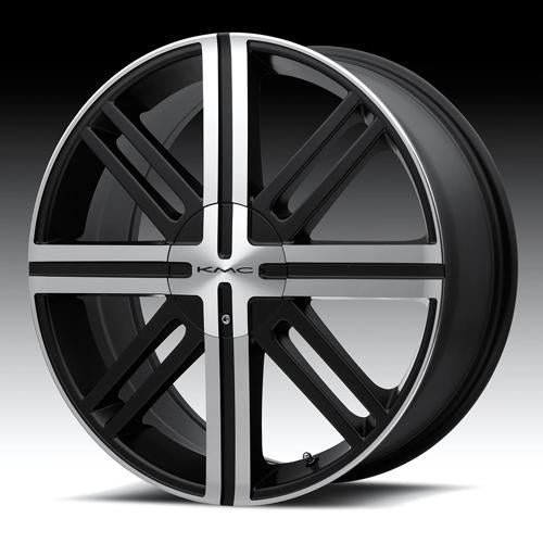 KMC KM675 SPLICE Satin Black W/ Machined Face 16x7 +35 5x114.3|5x120.65mm 72.6mm - Wheelwiz