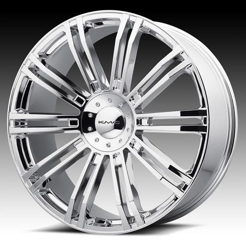 KMC KM677 D2 Chrome 22x9.5 +35 5x114.3|5x120mm 74.1mm - Wheelwiz