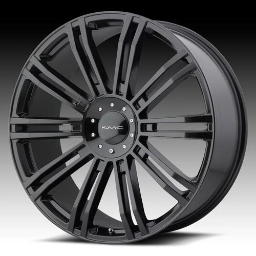 KMC KM677 D2 Gloss Black 22x9.5 +35 6x135|6x139.7mm 100.3mm - WheelWiz