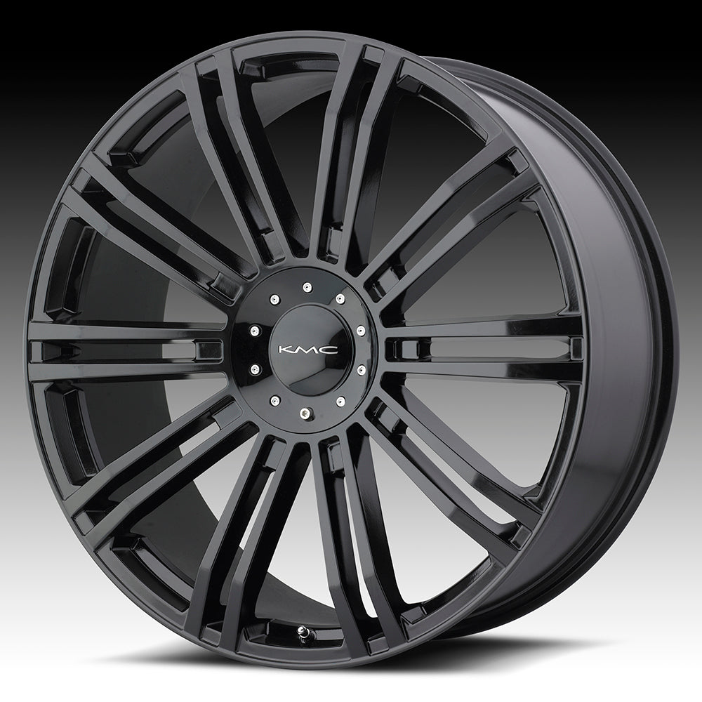 KMC KM677 D2 Gloss Black 22x9.5 +35 6x135|6x139.7mm 100.3mm - WheelWiz