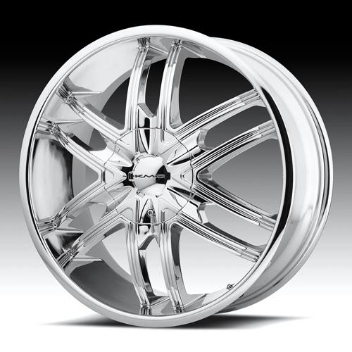 KMC KM678 SPLINTER Chrome 24x9.5 +15 5x115|5x120mm 74.1mm - Wheelwiz
