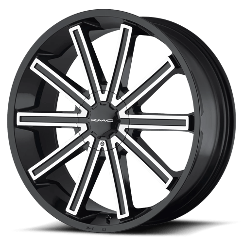 KMC KM681 NERVE Gloss Black Machined 20x8.5 +15 5x115|5x120mm 74.1mm - Wheelwiz