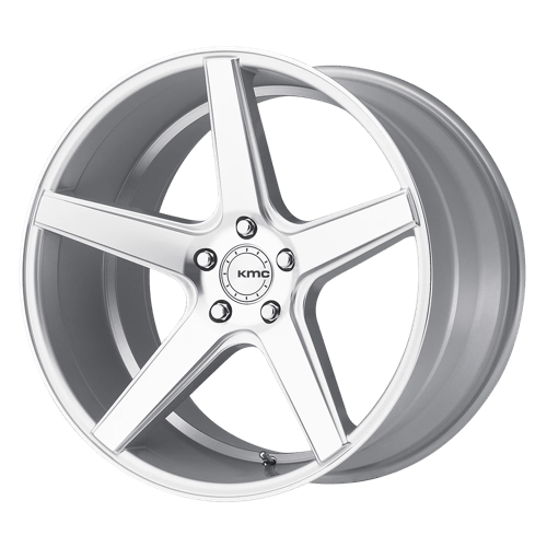 KMC KM685 DISTRICT Silver Machined 20x9 +35 5x114.3mm 72.6mm - WheelWiz