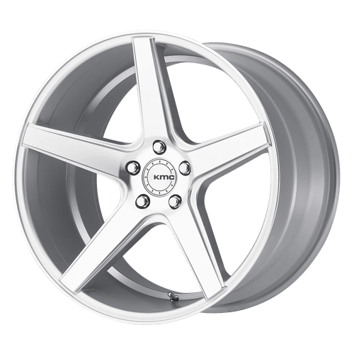 KMC KM685 DISTRICT Silver Machined 20x8.5 +35 5x114.3mm 72.6mm - WheelWiz