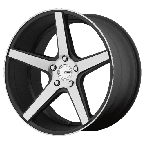 KMC KM685 DISTRICT Satin Black Machined Face 20x8.5 +28 5x114.3mm 72.6mm - WheelWiz