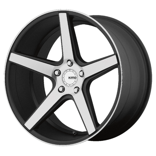 KMC KM685 DISTRICT Satin Black Machined Face 22x10.5 +40 5x114.3mm 72.6mm - WheelWiz