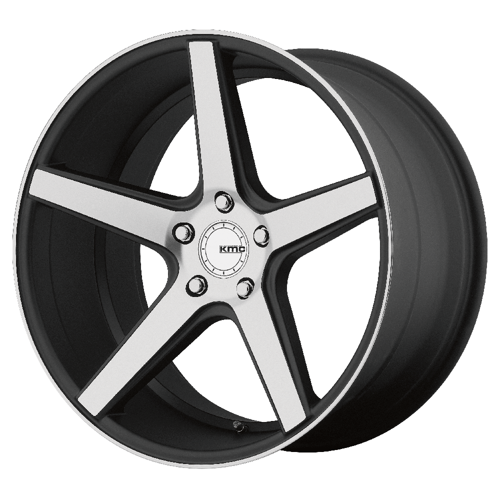 KMC KM685 DISTRICT Satin Black Machined Face 20x10.5 +45 5x112mm 66.6mm - WheelWiz