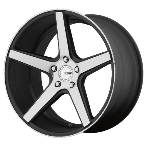 KMC KM685 DISTRICT Satin Black W/ Machined Face 18x8 +38 5x112mm 66.6mm - Wheelwiz