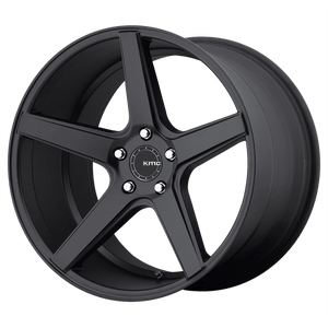 KMC KM685 DISTRICT Satin Black 22x9 +15 5x115mm 72.6mm - WheelWiz