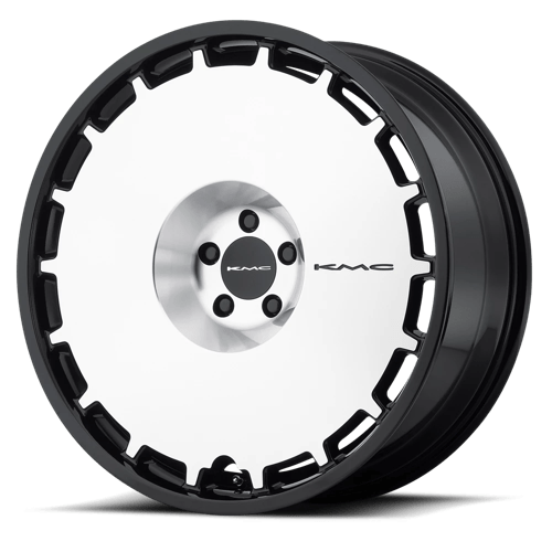 KMC KM689 SKILLET Semi Gloss Black Brushed Face 24x9.5 +38 Custom 72.6mm - Wheelwiz