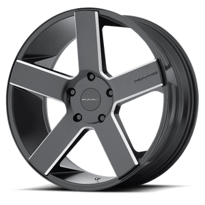 KMC KM690 MC 5 Satin Black  Black With Milled Spokes 22x9 +30 5x150mm 110.1mm - WheelWiz