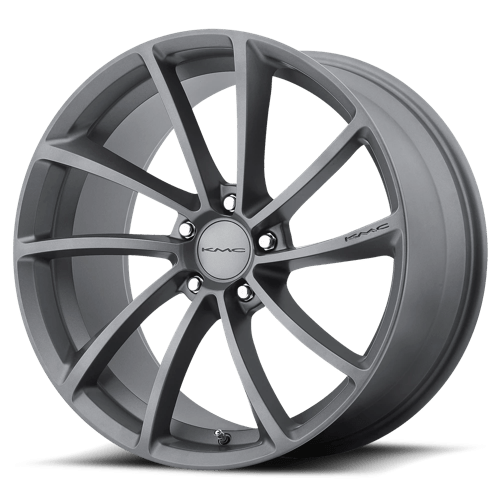 KMC KM691 SPIN Gun Metal 18x8 +35 5x112mm 72.6mm - WheelWiz
