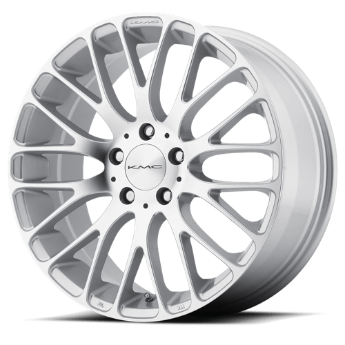 KMC KM693 MAZE Silver W/ Machined Face 20x8.5 +40 5x108mm 72.6mm - Wheelwiz