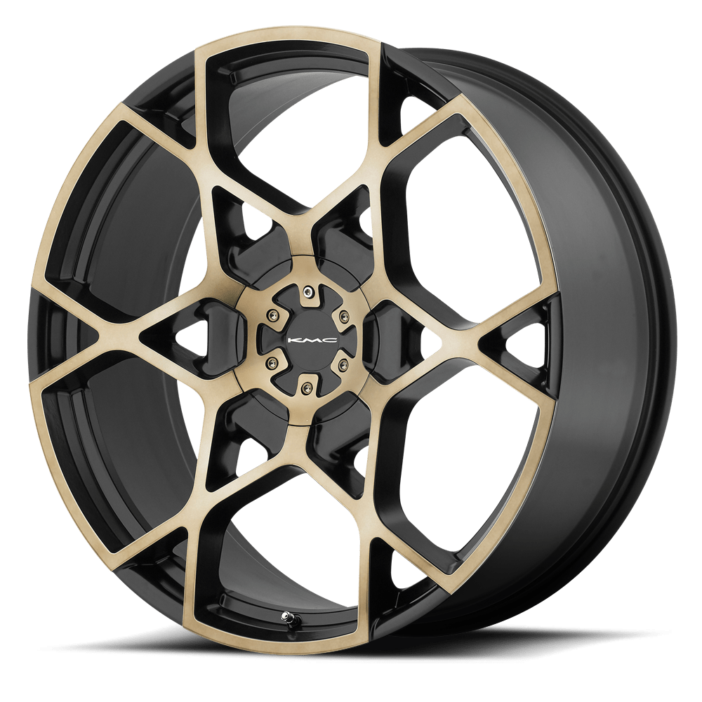 KMC KM695 CROSSHAIR Satin Black W/ Machined Face And Tinted Clear 20x8.5 +15 6x135|6x139.7mm 106.1mm - WheelWiz