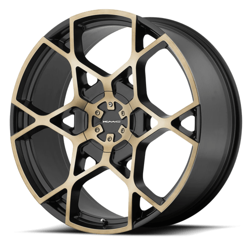 KMC KM695 CROSSHAIR Satin Black W/ Mach Dark Tint 22x9 +35 6x135|6x139.7mm 100.3mm - Wheelwiz