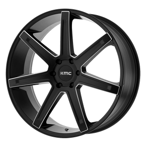 KMC KM700 REVERT Satin Black Milled 24x9.5 +38 5x127mm 72.6mm - WheelWiz