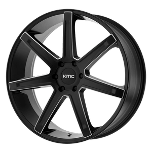 KMC KM700 REVERT Satin Black Milled 22x9.5 +15 5x139.7mm 78.1mm - WheelWiz