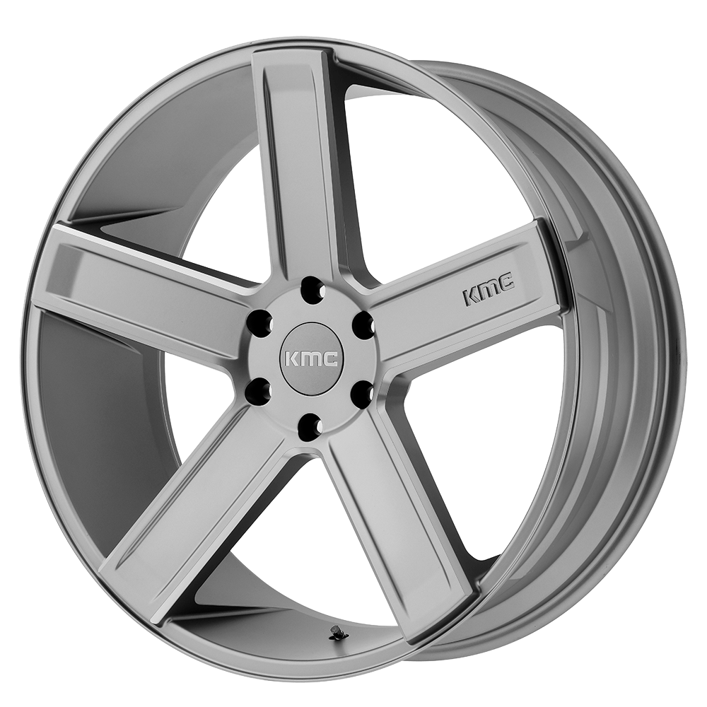 KMC KM702 DUECE Satin Gray Milled 24x9.5 +30 6x139.7mm 106.1mm - WheelWiz