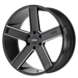 KMC KM702 DUECE Satin Black Milled 20x8.5 +15 6x139.7mm 106.1mm - WheelWiz