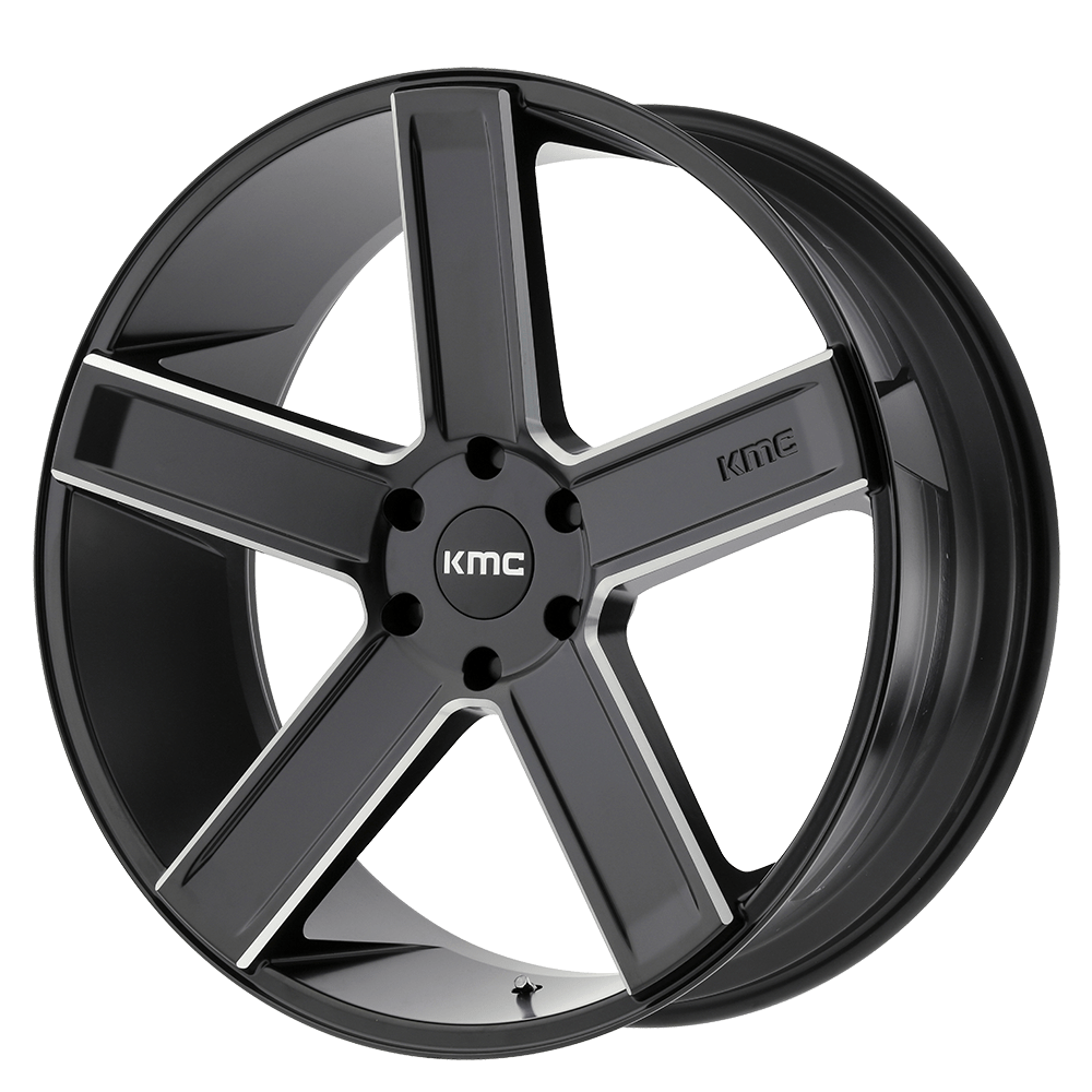 KMC KM702 DUECE Satin Black Milled 24x9.5 +30 6x139.7mm 106.1mm - WheelWiz