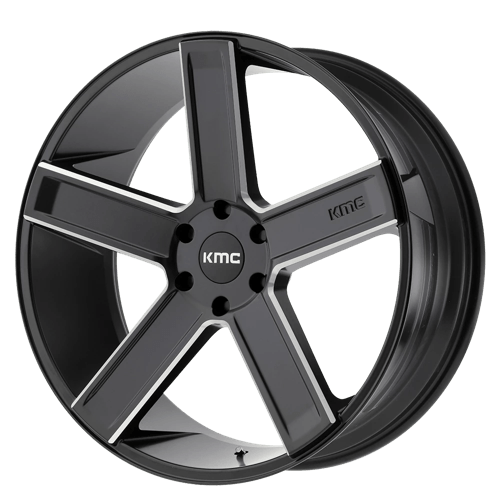 KMC KM702 DUECE Satin Black Milled 22x9 +15 6x139.7mm 106.1mm - WheelWiz