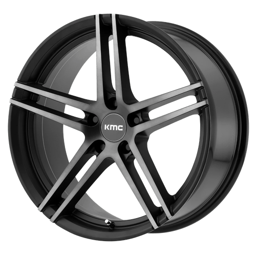 KMC KM703 MONOPHONIC Satin Black Titanium Black Face 18x8.5 +35 5x120mm 74.1mm - WheelWiz