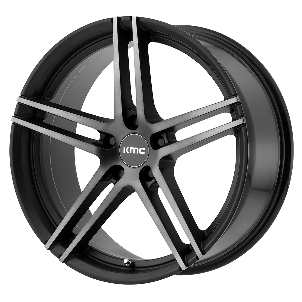 KMC KM703 MONOPHONIC Satin Black Titanium Black Face 19x8.5 +35 5x114.3mm 72.6mm - WheelWiz