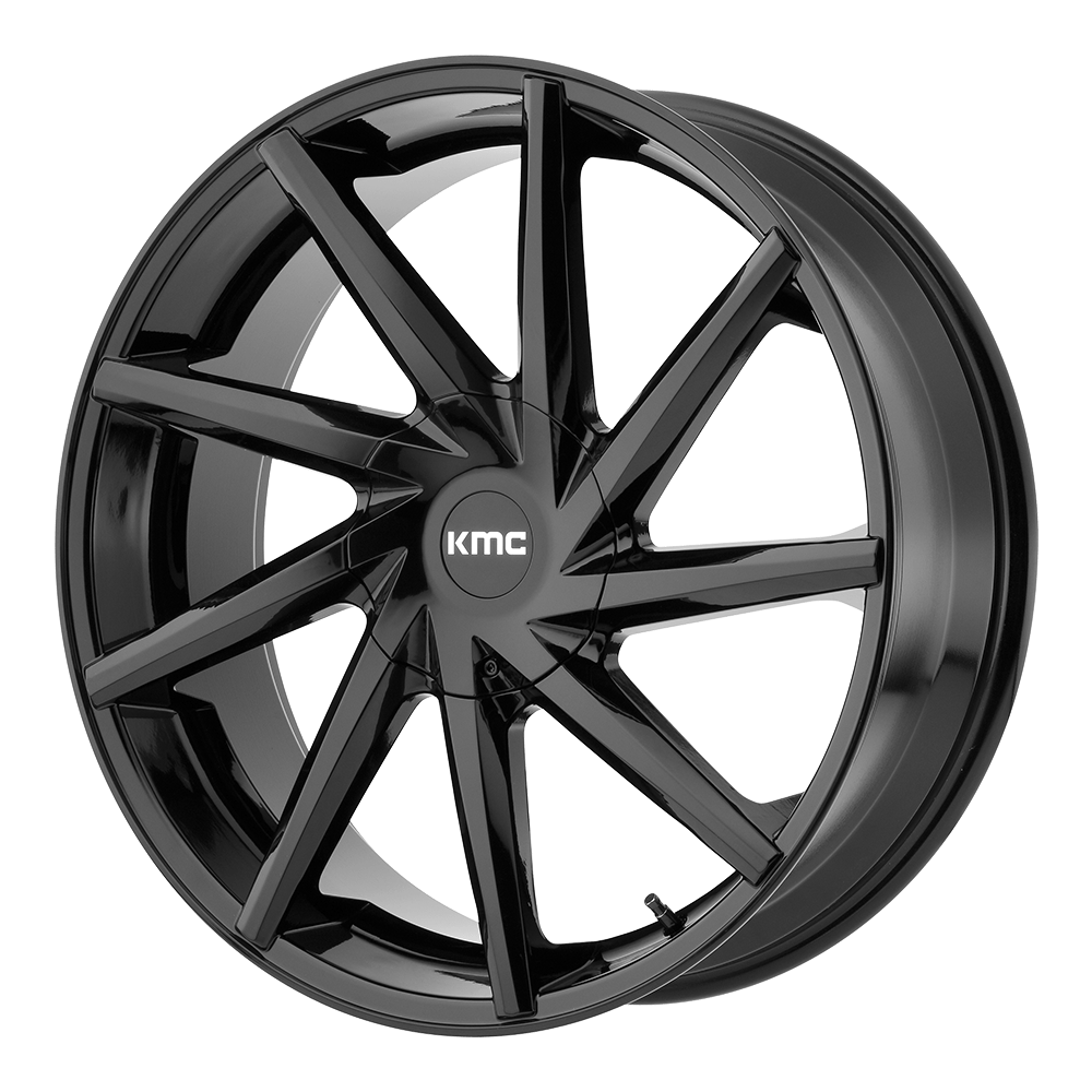 KMC KM705 BURST Gloss Black 22x9 +15 6x135|6x139.7mm 106.1mm - WheelWiz