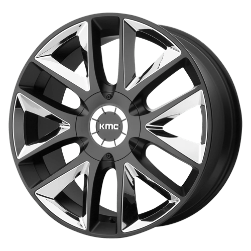 KMC KM710 TAKEDOWN Satin Black W/ Chrome Inserts 24x9.5 +30 6x135|6x139.7mm 100.3mm - Wheelwiz