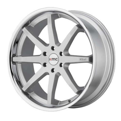 KMC KM715 REVERB Brushed Silver Chrome Lip 24x10 +30 6x139.7mm 100.3mm - WheelWiz