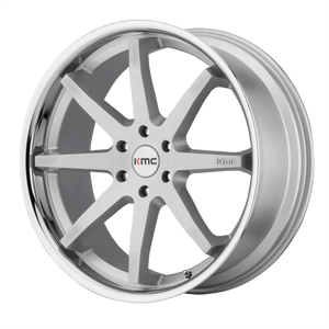 KMC KM715 REVERB Brushed Silver Chrome Lip 24x10 +30 6x139.7mm 100.3mm - WheelWiz