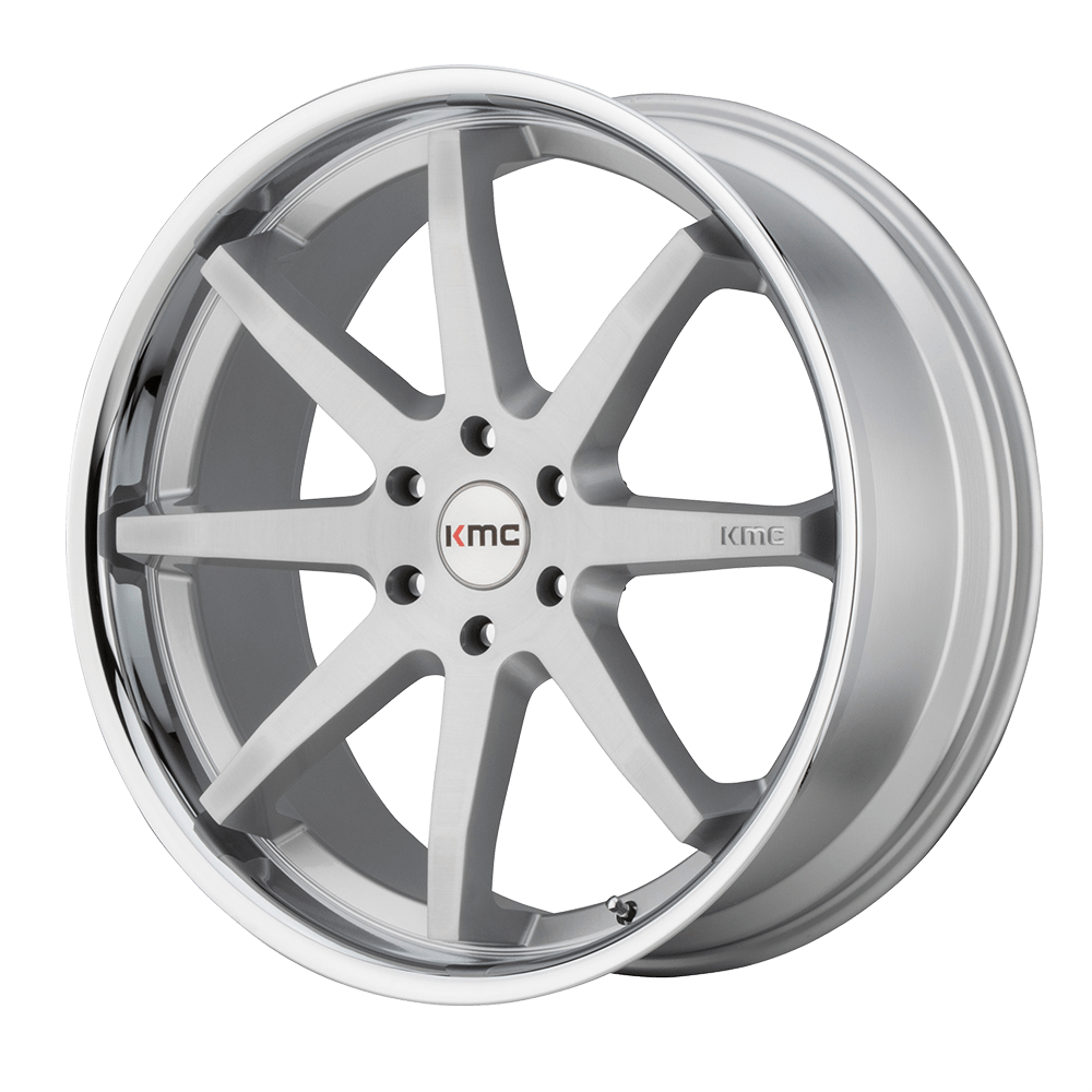 KMC KM715 REVERB Brushed Silver Chrome Lip 24x10 +30 6x139.7mm 100.3mm - WheelWiz