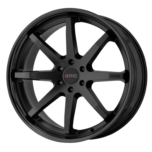 KMC KM715 REVERB Satin Black Gloss Black Lip 24x10 +30 6x135mm 87.1mm - WheelWiz