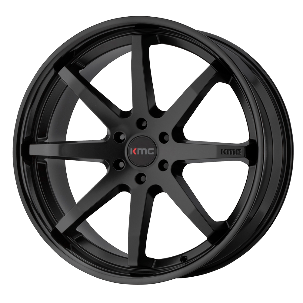 KMC KM715 REVERB Satin Black Gloss Black Lip 20x9 +30 6x114.3mm 66.1mm - WheelWiz