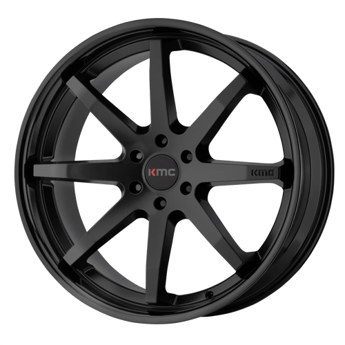 KMC KM715 REVERB Satin Black Gloss Black Lip 22x9.5 +30 6x135mm 87.1mm - WheelWiz