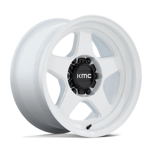 KMC KM728 LOBO Gloss White 17x8.5 -10 6x120mm 66.9mm - Wheelwiz