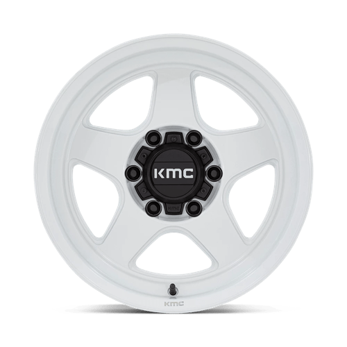 KMC KM728 LOBO Gloss White 17x8.5 -10 6x135mm 87.1mm - Wheelwiz