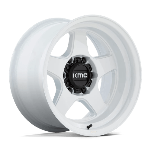 KMC KM728 LOBO Gloss White 17x8.5 +18 6x139.7mm 106.1mm - Wheelwiz