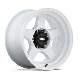 KMC KM728 LOBO Gloss White 17x8.5 +18 6x114.3mm 66.1mm - Wheelwiz
