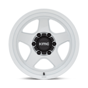 KMC KM728 LOBO Gloss White 17x8.5 +18 6x139.7mm 106.1mm - Wheelwiz