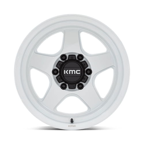 KMC KM728 LOBO Gloss White 17x8.5 -10 5x127mm 71.5mm - Wheelwiz